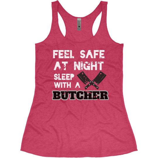Sleep with a Butcher- Women's Loose Racerback Tank Sleep with a Butcher- Women's Loose Racerback Tank