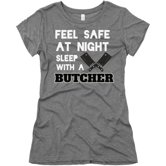 Sleep with a Butcher- Women's Scoopneck Tee Sleep with a Butcher- Women's Scoopneck Tee