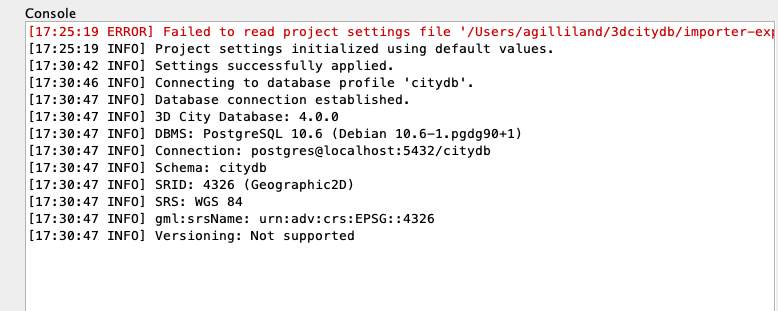Database Connected Screenshot