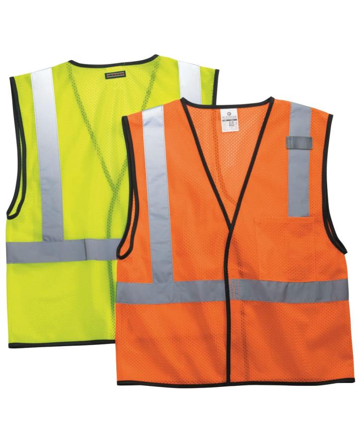 Economy Single Pocket Hook-and-Loop Mesh Vest - 1193-1194-Kishigo