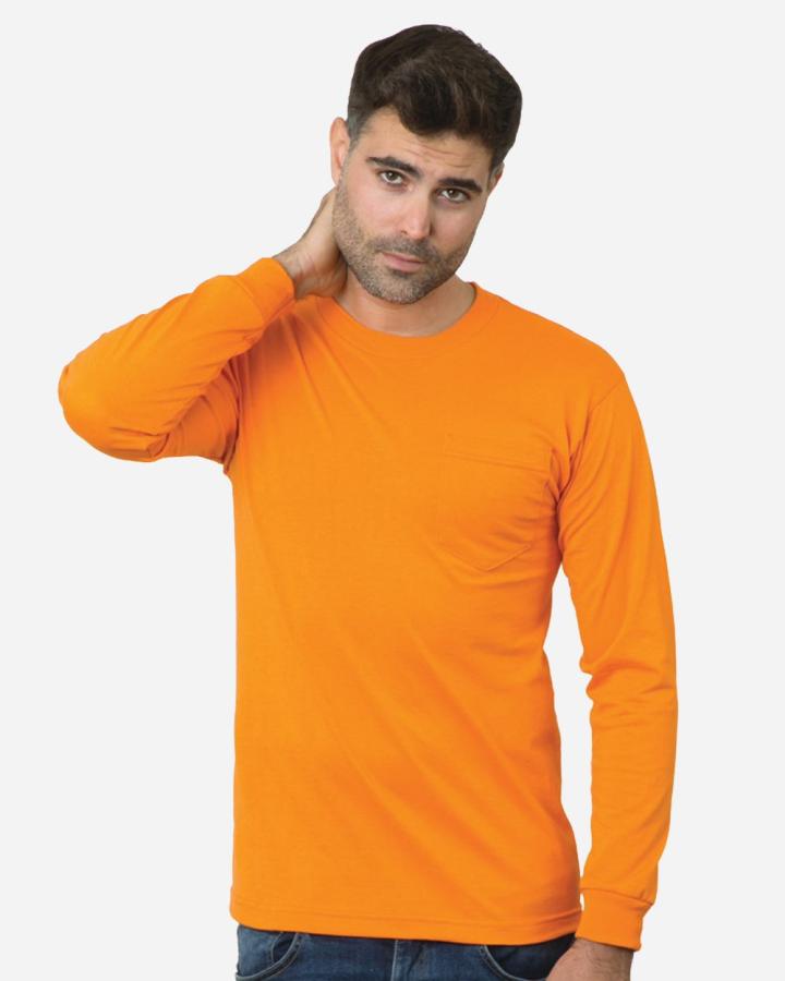 Adult Long-Sleeve T-Shirt with Pocket - 1730-Bayside