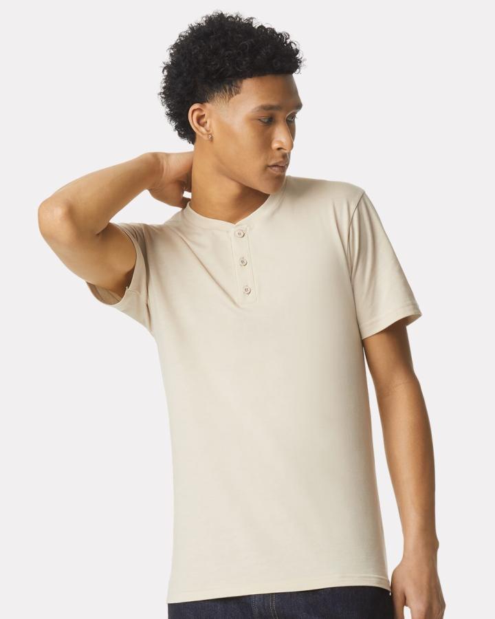 Unisex CVC Henley T-Shirt - 2004CVC-AmericanApparel