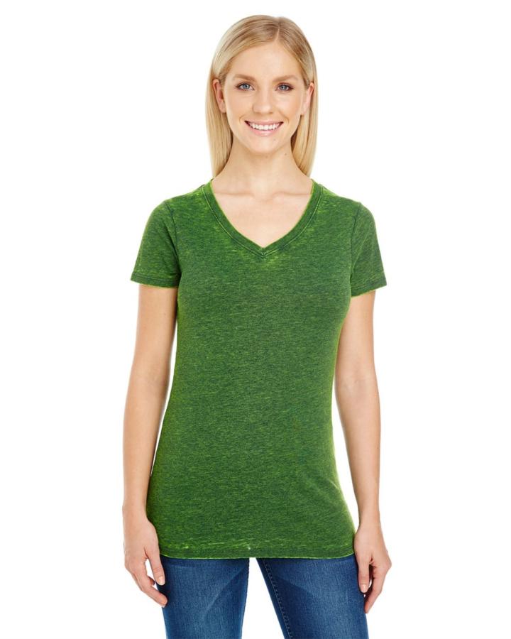 Ladies‘ Cross Dye Short-Sleeve V-Neck T-Shirt - 215B-ThreadfastApparel