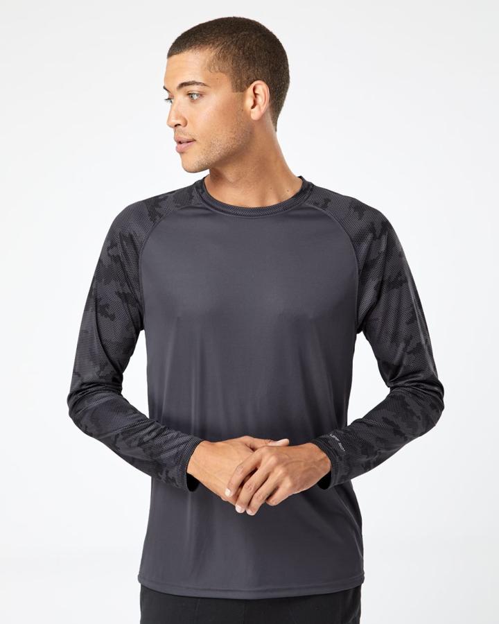 Cayman Performance Camo Colorblocked Long Sleeve T-Shirt - 216-Paragon