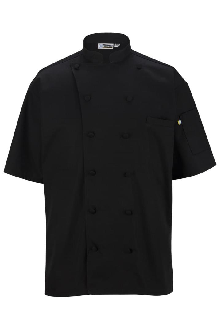 12 BUTTON SHORT SLEEVE CHEF COAT WITH MESH - 3331-EdwardsGarment