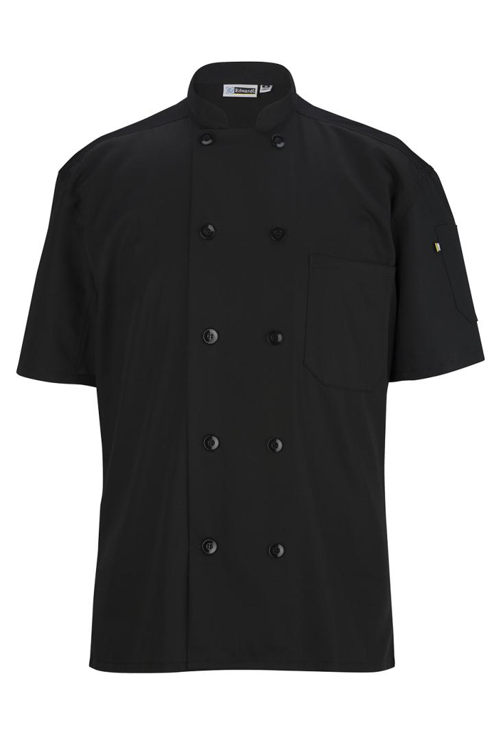 10 BUTTON SHORT SLEEVE CHEF COAT WITH MESH - 3333-EdwardsGarment