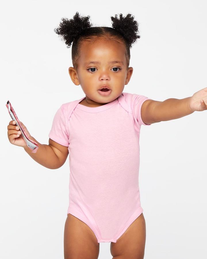 Infant Short Sleeve Baby Rib Bodysuit RS- 4400-Rabbit_Skins