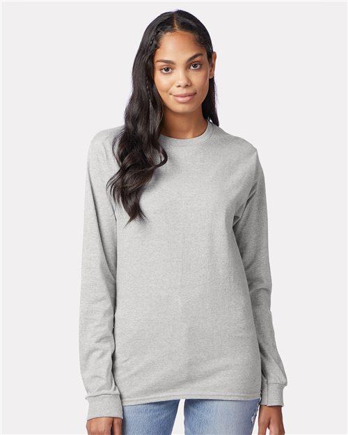 Authentic 100% Cotton Long Sleeve T-Shirt - 5586-Hanes