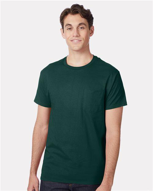 Authentic 100% Cotton T-Shirt with Pocket - 5590-Hanes