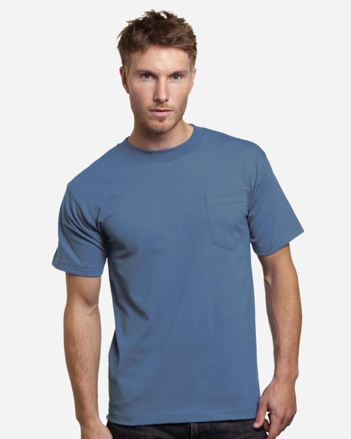 Unisex Made In USA Heavyweight Pocket T-Shirt - 7100-Bayside