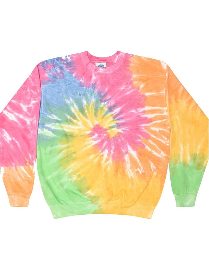 Unisex Tie-Dyed Fleece Crewneck Sweatshirt - 8100-Colortone