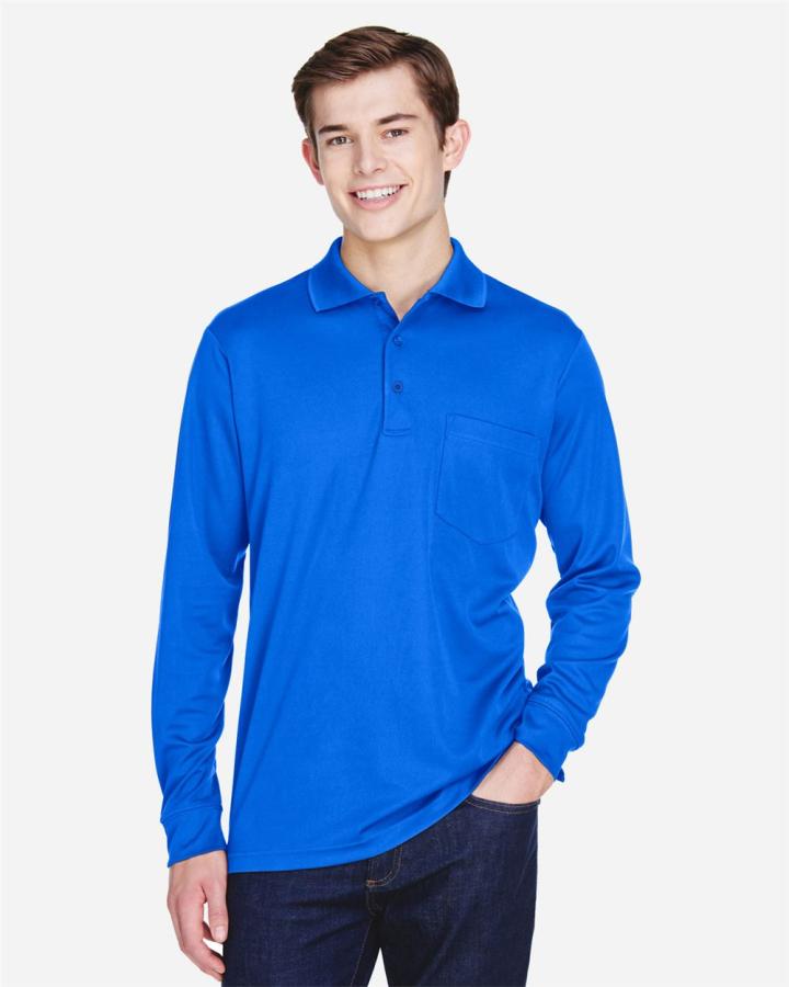 Adult Pinnacle Performance Long-Sleeve PiquÃ© Polo with Pocket - 88192P-Core365
