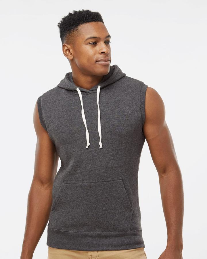 Adult Triblend Fleece Sleeveless Hooded Sweatshirt - 8877-J_America
