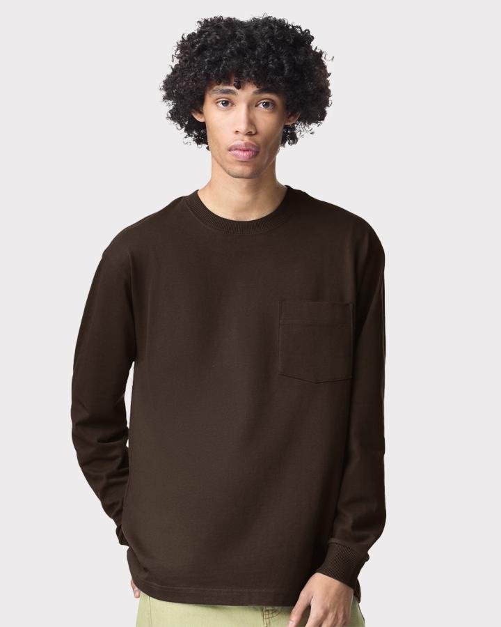 Super Heavyweight Long Sleeve Pocket Tee - 9410-AmericanApparel