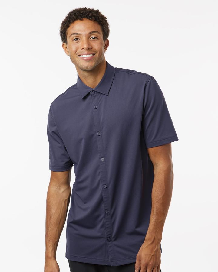 Button Down Short Sleeve Shirt - A595-Adidas