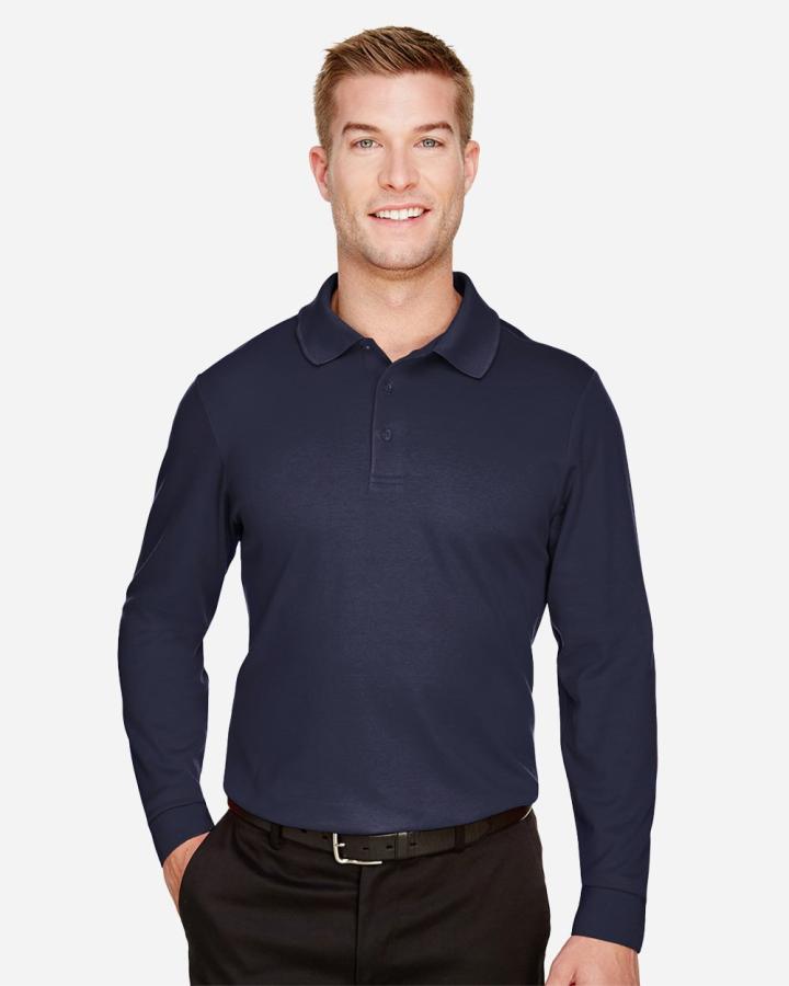 CrownLux Performance Men‘s Plaited Long Sleeve Polo - DG20L-DevonJones