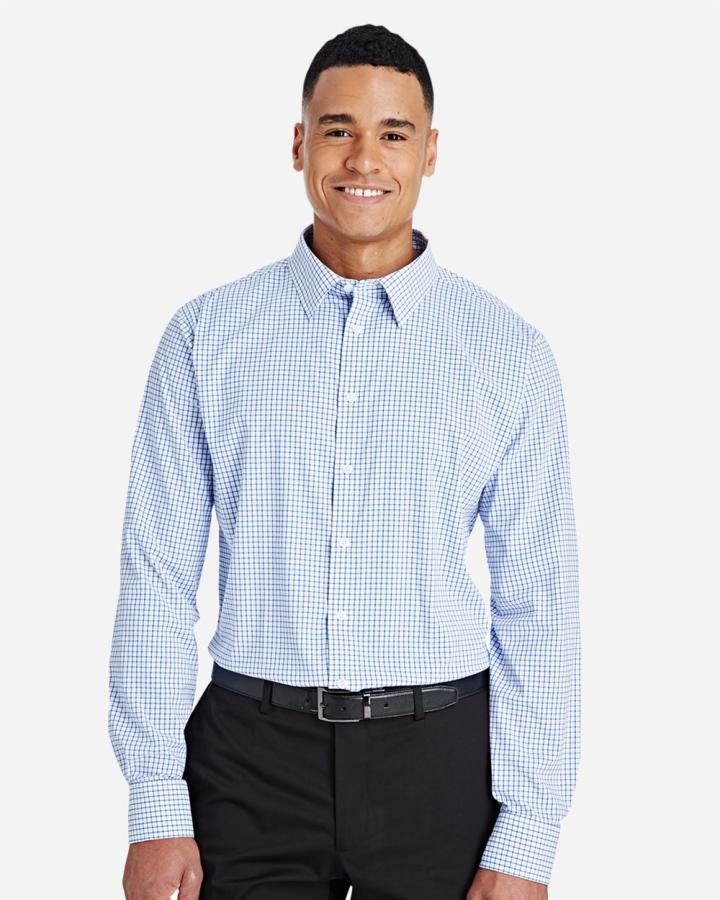 CrownLux Performance Men‘s Micro Windowpane Woven Shirt - DG540-DevonJones