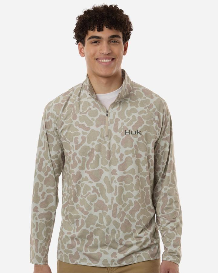 Men‘s Airweight KC Printed Quarter-Zip Pullover - H1200720-Huk