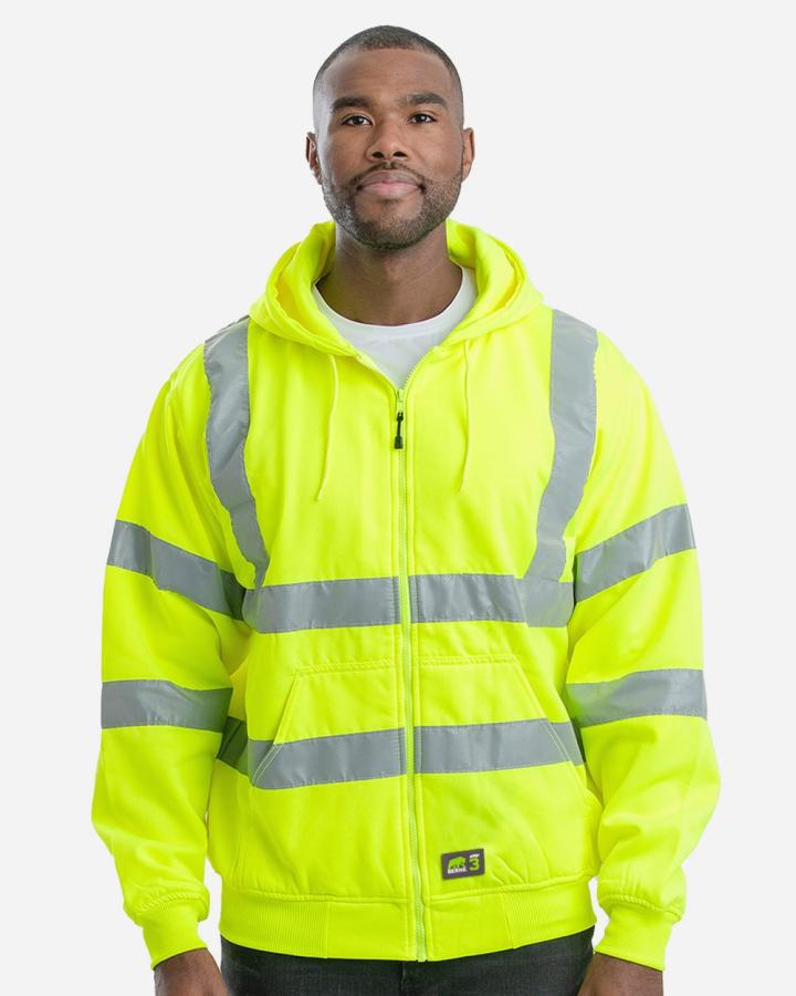 Hi-Vis Class 3 Lined Hooded Sweatshirt - HVF021-Berne