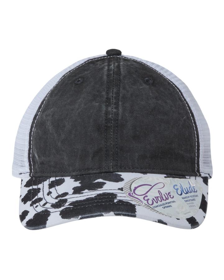 Women‘s Printed Visor with Mesh Back Cap - JANET-InfinityHer