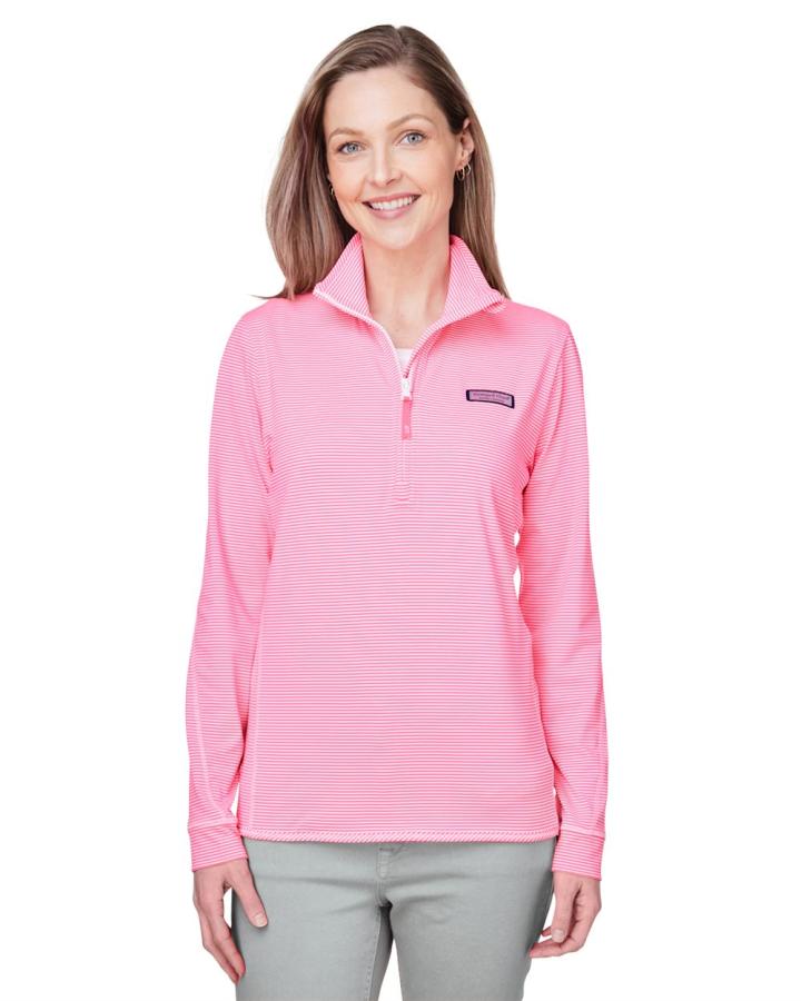 Ladies‘ Microstripe Sankaty Half-Zip Pullover - K002521-VineyardVines