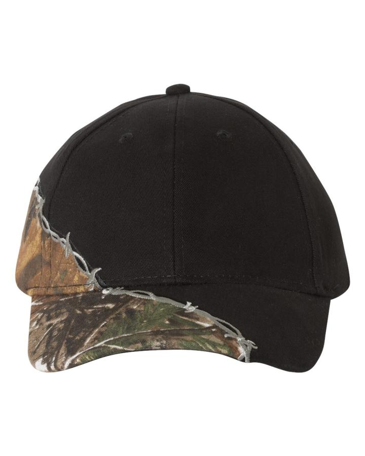 Licensed Camo with Barbed Wire Embroidery Cap - LC4BW-Kati