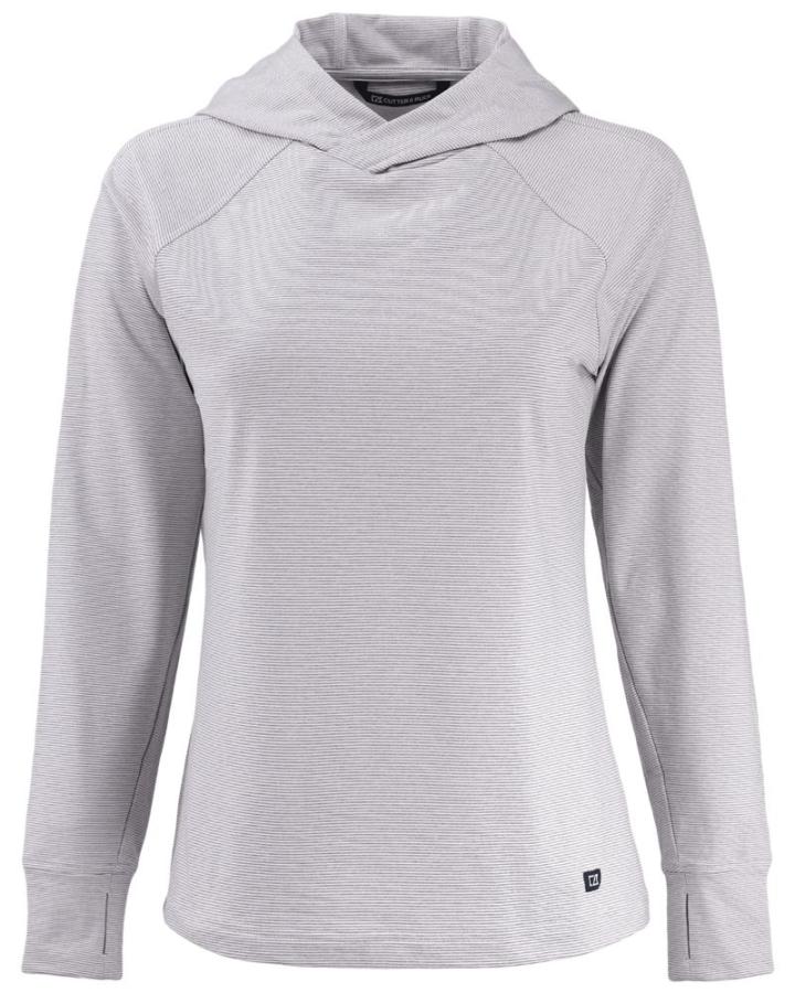 Cutter & Buck Adapt Recycled Soft Knit Stripe Womens Hooded Pullover - LCK00236-CutterAndBuck