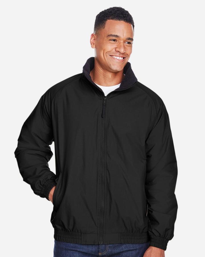 Adult Fleece-Lined Nylon Jacket - M740-Harriton
