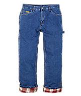 Flannel-Lined Denim Dungaree - Heartland - P2213-Berne