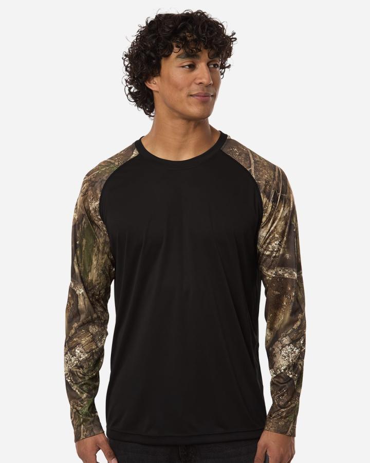 Unisex Realtree Performance Colorblocked Long Sleeve T-Shirt - RT3104-Realtree