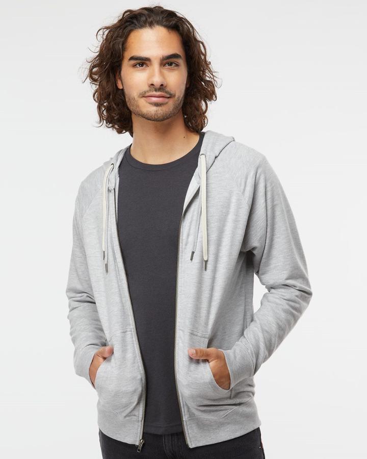 Icon Lightweight Loopback Terry Full-Zip Hooded Sweatshirt - SS1000Z-Independent_Trading_Co