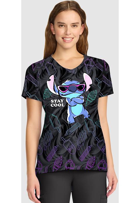 V-Neck Print Top - TF626-Tooniforms