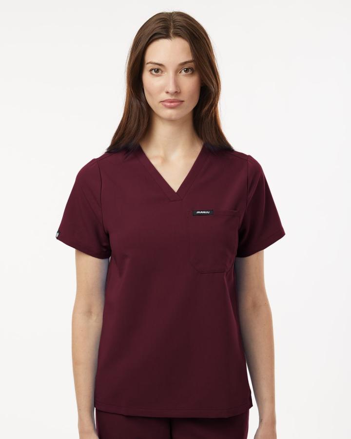 Women‘s Rhena Essential 1-Pocket Scrub V-Neck Top - W10001-Jaanuu