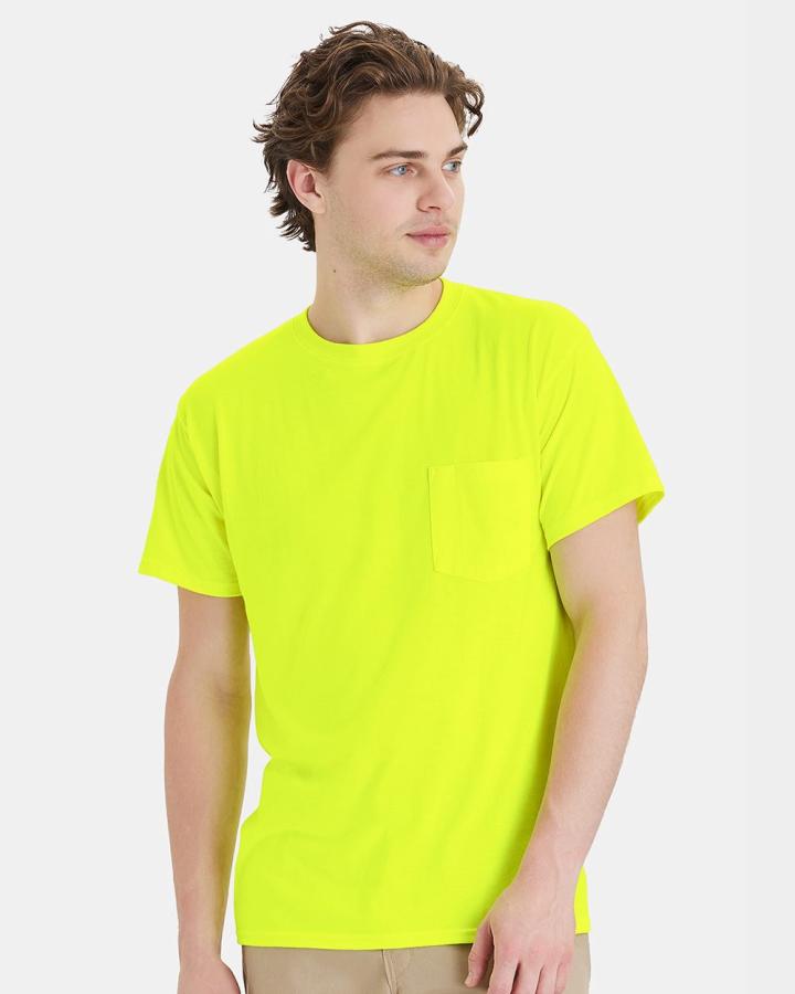 Adult Workwear Pocket T-Shirt - W110-Hanes