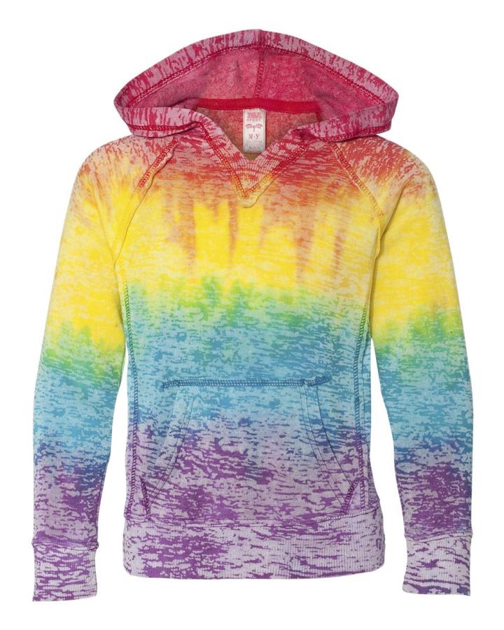 Girlsâ€™ Courtney Burnout V-Notch Hooded Sweatshirt - W1162Y-MV_Sport