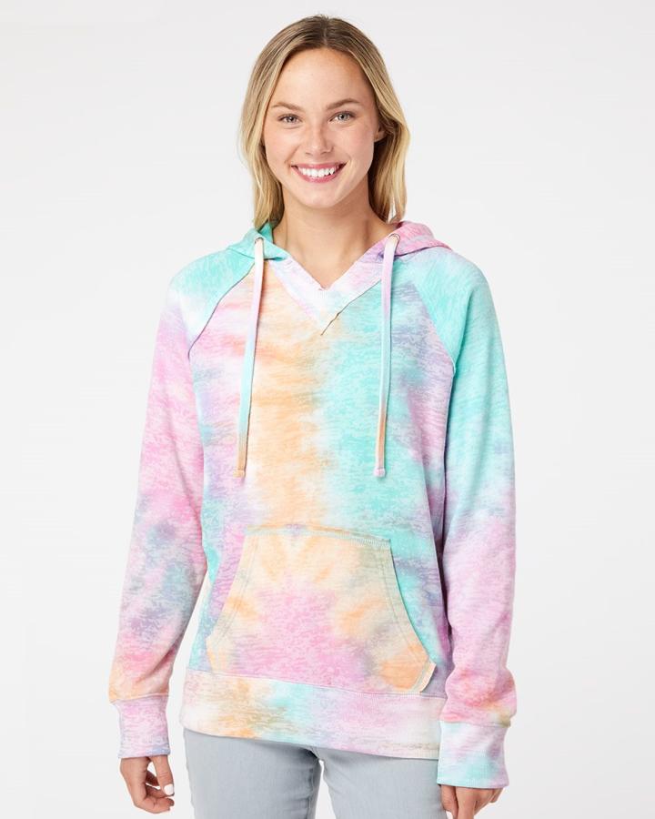 Womenâ€™s Courtney Burnout V-Notch Hooded Sweatshirt - W1162-MV_Sport