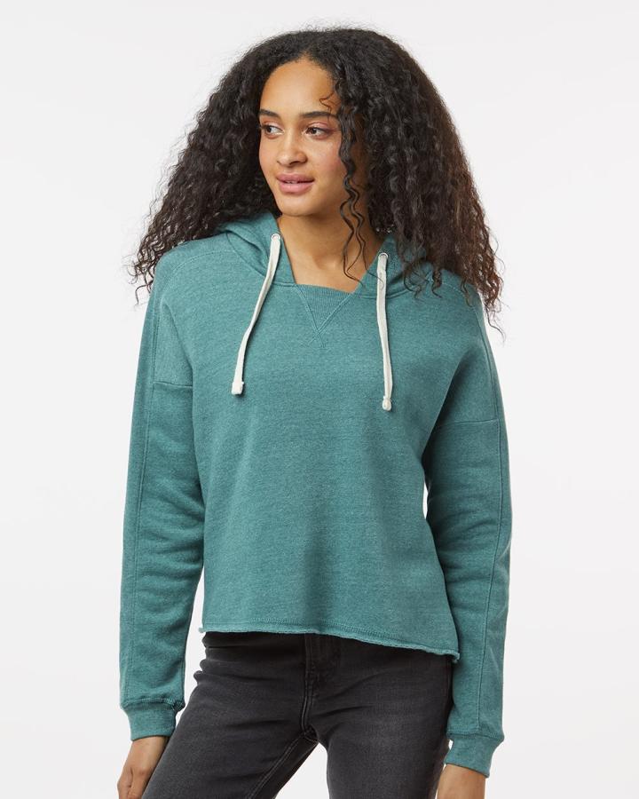 Women‘s Angel Fleece Crop Hooded Sweatshirt - W23101-MV_Sport