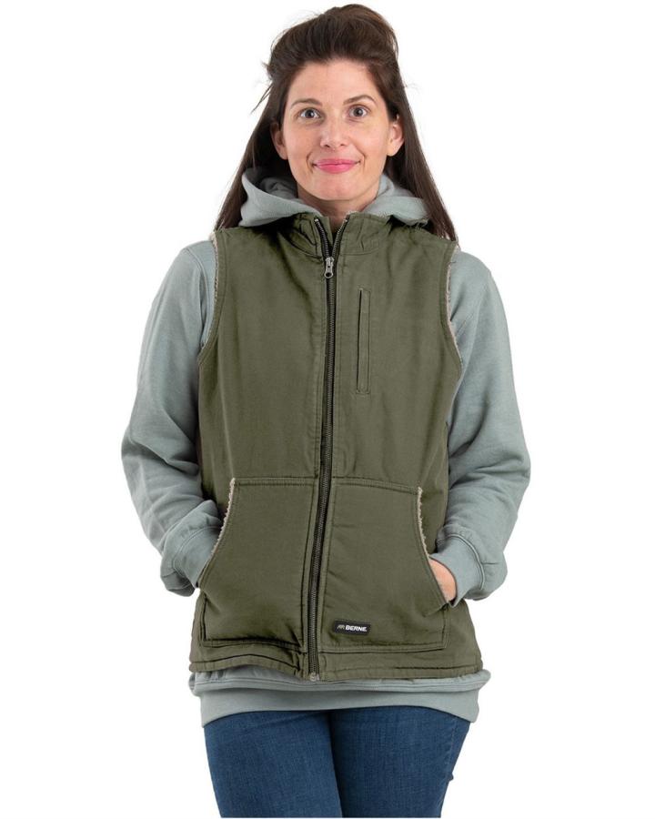 Ladies‘ Sherpa-Lined Softstone Duck Vest - WV15-Berne