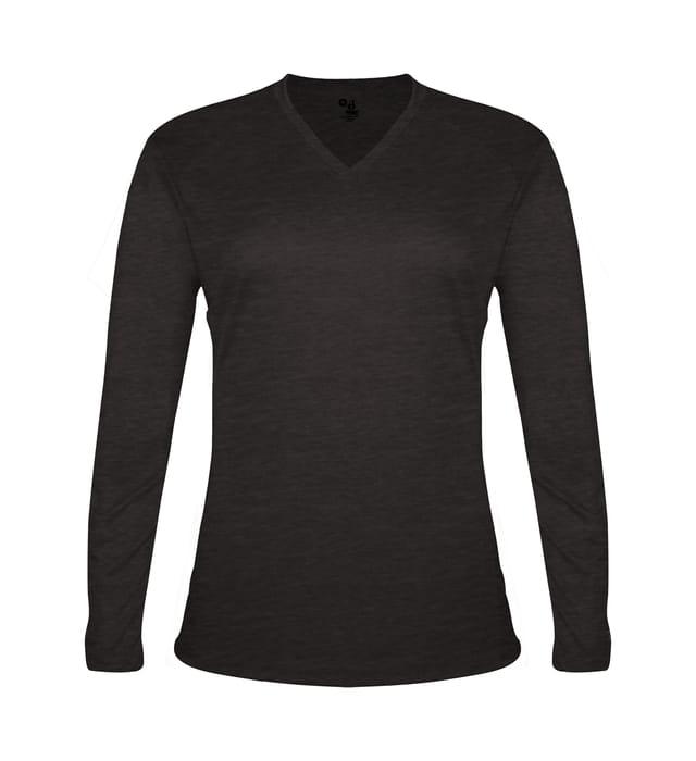 Ladies Tri-Blend V-Neck Long Sleeve Tee - 496400