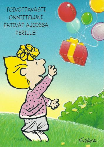 Sally Brown from the Peanuts (Congratulations, hopefully it will arrive on time)