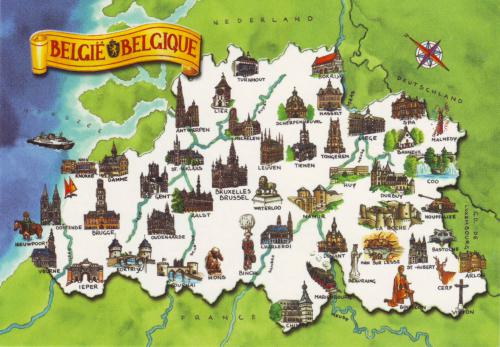 Map card of Belgium