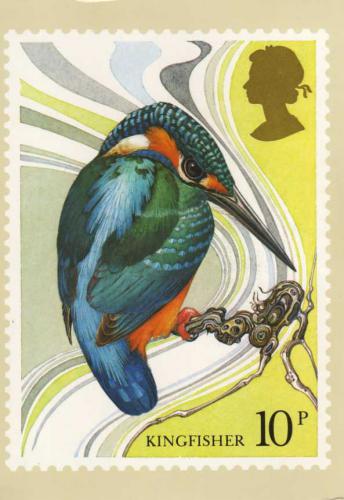 Kingfisher (British Birds) - reproduced from a stamp issued on the 16 January 1980