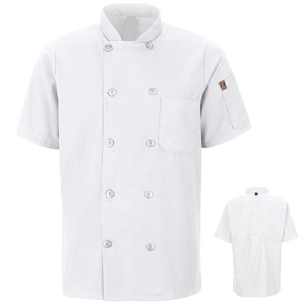 Men's Short Sleeve Chef Coat with OilBlok + MIMIX - 046X