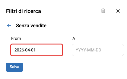 Il filtro Senza vendite